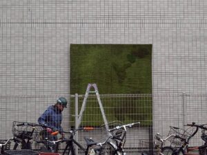 西早稲田_壁面アート緑化2